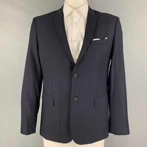 THE KOOPLES Size 42 Navy Wool Peak Lapel Sport Coat